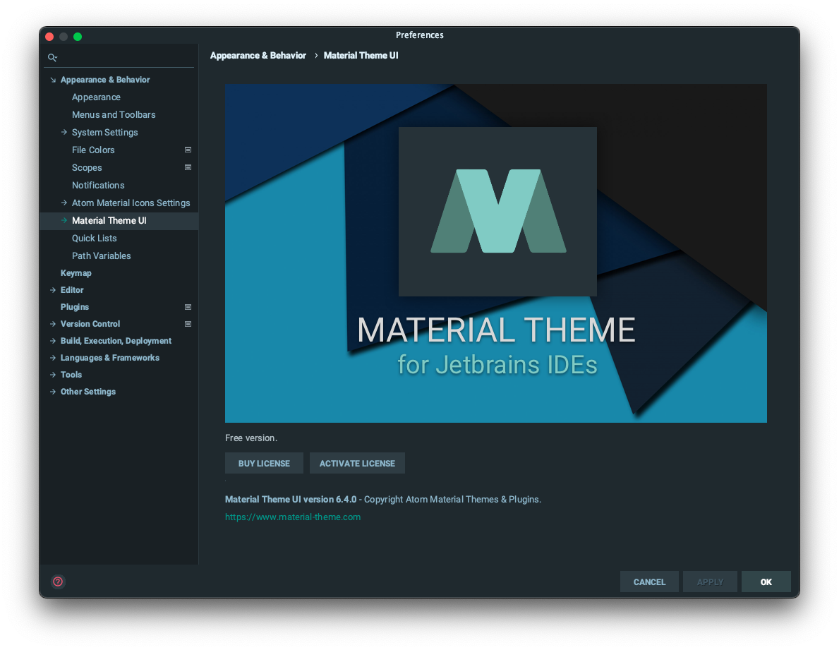 Material Theme UI Landing Page