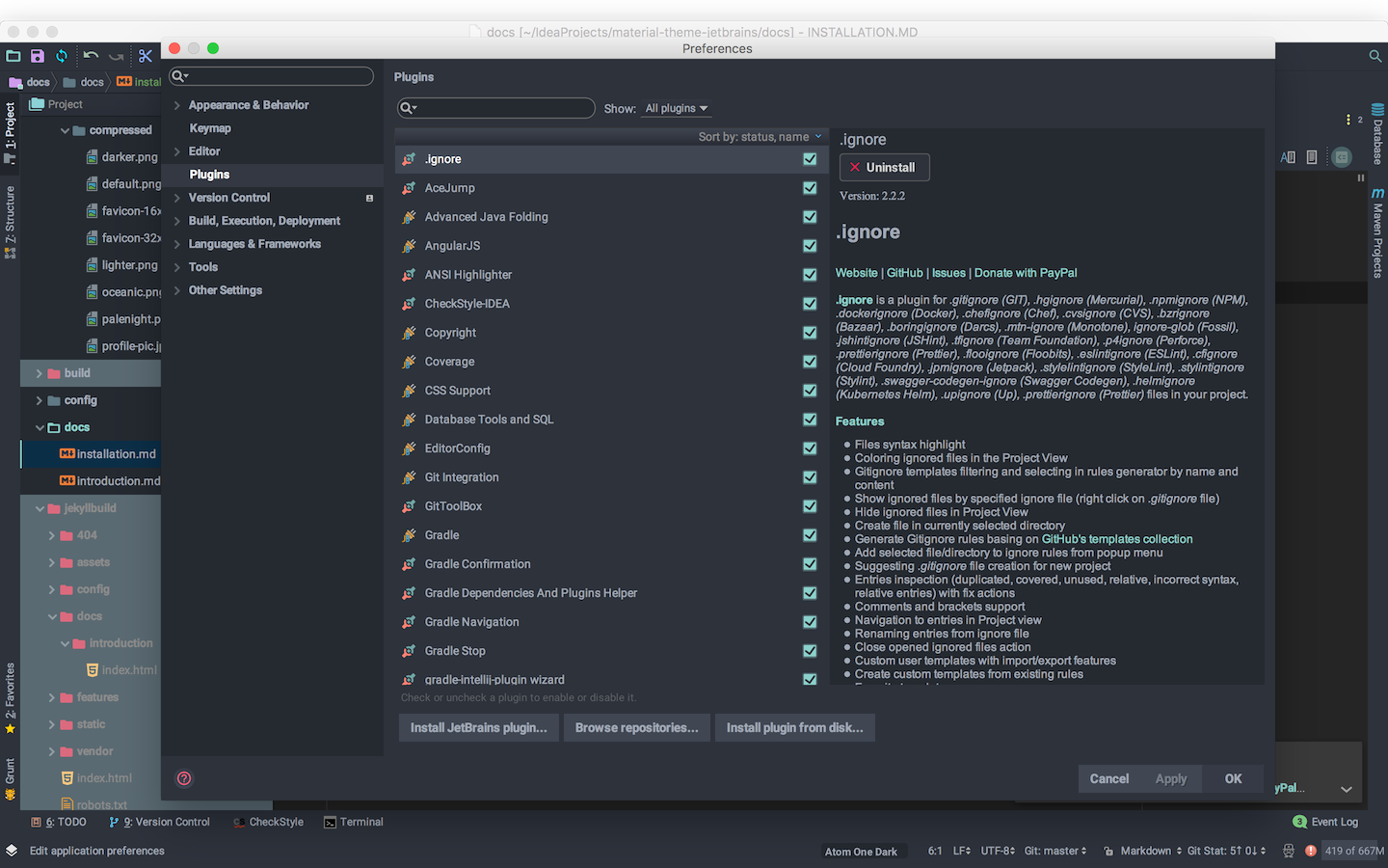 Git templates. INTELLIJ idea material Theme UI. Material Theme idea. One Dark Theme INTELLIJ idea. PYCHARM material Theme.