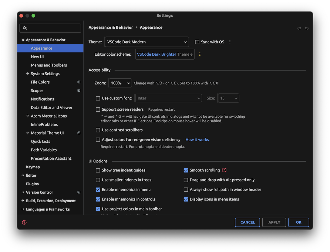 Settings - Material Theme UI Documentation